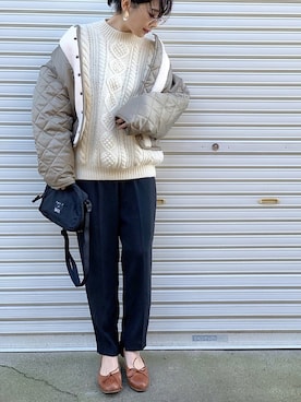 「TODAYFUL（トゥデイフル）のアイテム（ブルゾン）」を使った、𝙔𝙐𝙆𝙄さん（レディース・162cm）の冬コーディネート