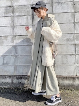 「Burner（バーナー）のアイテム」を使った、𝙔𝙐𝙆𝙄さん（レディース・162cm）の冬コーディネート
