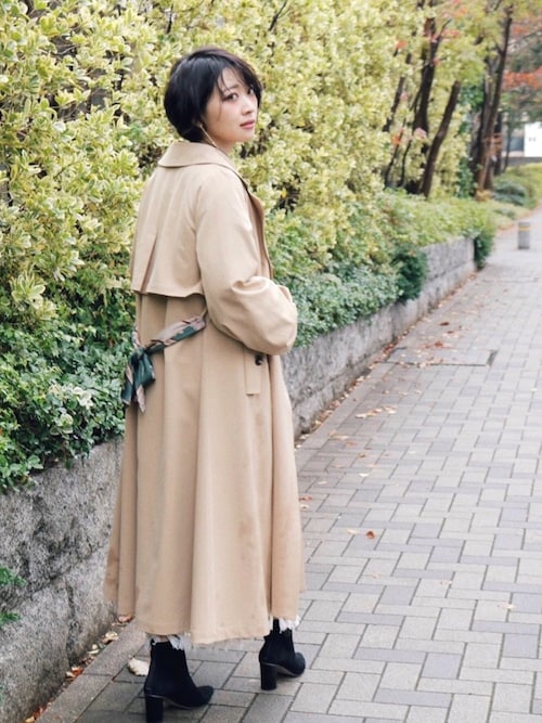 さんのトレンチコートを使ったコーディネート Zozotown
