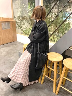 「DHOLIC（ディーホリック）のアイテム（ダウンジャケット/コート）」を使った、𝙔𝙐𝙆𝙄さん（レディース・162cm）の春コーディネート