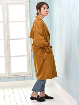 「RETRO GIRL（レトロガール）のアイテム（ジャケット/アウター）」を使った、𝙔𝙐𝙆𝙄さん（レディース・162cm）の春コーディネート
