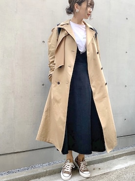 「Burner（バーナー）のアイテム」を使った、𝙔𝙐𝙆𝙄さん（レディース・162cm）の春コーディネート