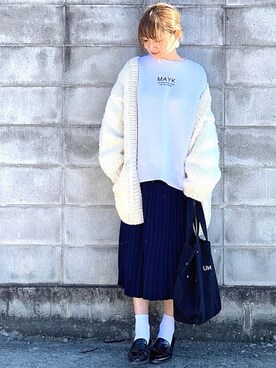 「MAYK（メイク）のアイテム」を使った、𝙔𝙐𝙆𝙄さん（レディース・162cm）の冬コーディネート