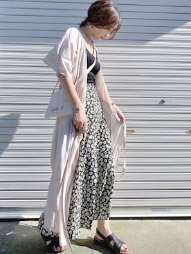 「Steven Alan（スティーブンアラン）のアイテム（キャミソール）」を使った、𝙔𝙐𝙆𝙄さん（レディース・163cm）の夏コーディネート