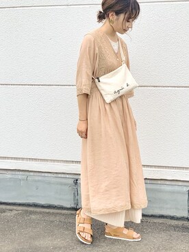 「flower（フラワー）のアイテム（その他アウター）」を使った、𝙔𝙐𝙆𝙄さん（レディース・162cm）の夏コーディネート