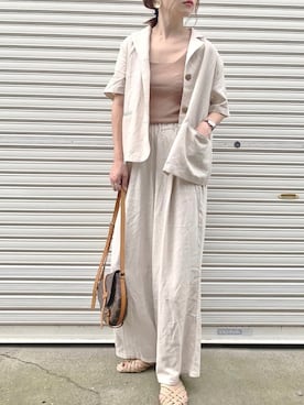 「CLEA（クレア）のアイテム（トップス）」を使った、𝙔𝙐𝙆𝙄さん（レディース・162cm）の夏コーディネート