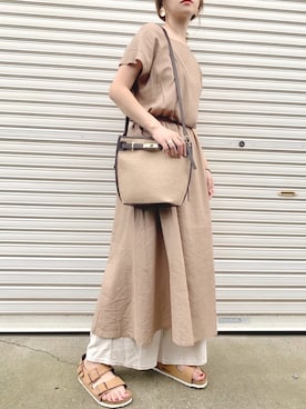 「SHAGGIE（シャギー）のアイテム」を使った、𝙔𝙐𝙆𝙄さん（レディース・162cm）の夏コーディネート
