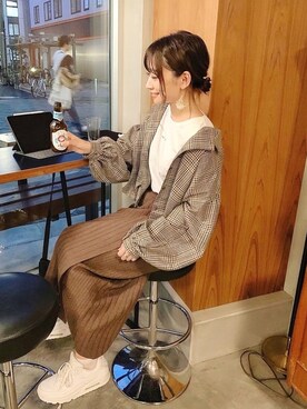 「Ifuru（イフル）のアイテム」を使った、𝙔𝙐𝙆𝙄さん（レディース・162cm）の秋コーディネート