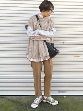 𝙔𝙐𝙆𝙄さん（レディース・162cm）の冬コーディネート