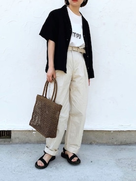 「Steven Alan（スティーブンアラン）のアイテム（ビーチサンダル）」を使った、𝙔𝙐𝙆𝙄さん（レディース・162cm）の夏コーディネート