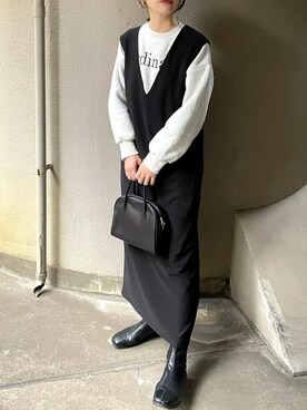 ジャンパースカートを使った 冬 の人気ファッションコーディネート Wear