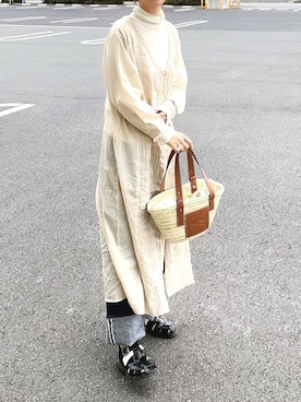 「each（イーチ）のアイテム」を使った、𝙔𝙐𝙆𝙄さん（レディース・162cm）の春コーディネート