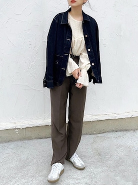 「UNIQLO（ユニクロ）のアイテム（ブルゾン）」を使った、𝙔𝙐𝙆𝙄さん（レディース・162cm）の春コーディネート