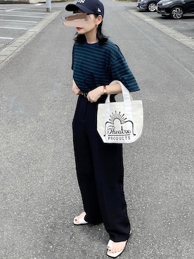 「classicalelf（クラシカルエルフ）のアイテム（スラックス）」を使った、𝙔𝙐𝙆𝙄さん（レディース・162cm）の夏コーディネート