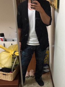 「SCHLUSSEL（シュリセル）のアイテム（トップス）」を使った、Hikkiさん（メンズ・175cm）の夏コーディネート