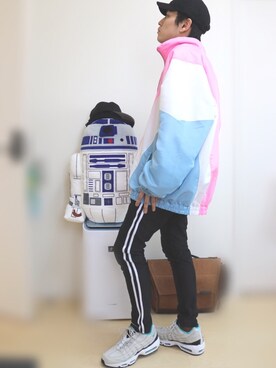 「PUNYUS（プニュズ）のアイテム（ジャケット/アウター）」を使った、たーしさん（メンズ・169cm）の春コーディネート