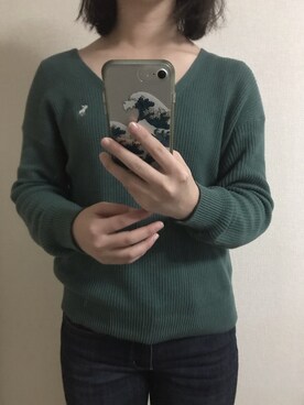 「Abercrombie&Fitch（アバークロンビーアンドフィッチ）のアイテム（ニット/セーター）」を使った、Nagisaさん（レディース・159cm）の冬コーディネート