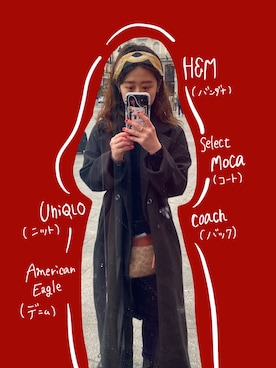 「COACH」｜「アイテム（チェスターコート）」を使った、Nagisaさん（レディース・159cm）の春コーディネート
