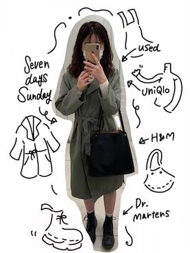 「SEVENDAYS=SUNDAY（セブンデイズサンデイ）のアイテム（トレンチコート）」を使った、Nagisaさん（レディース・159cm）の秋コーディネート