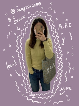 「A.P.C.」｜「アイテム（その他）」を使った、Nagisaさん（レディース・159cm）の春コーディネート