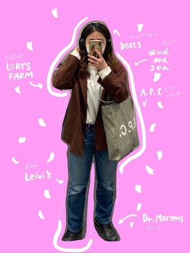 「A.P.C.」｜「アイテム（その他）」を使った、Nagisaさん（レディース・159cm）の春コーディネート