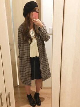 「GUコーデ」｜「アイテム（ノーカラージャケット）」を使った、あいちゃんさん（レディース・163cm）の秋コーディネート