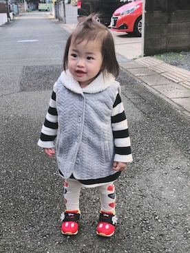 「1歳5ヶ月」｜「アイテム（ワンピース/ドレス）」を使った、もえちゃんさん（キッズ・80cm）の冬コーディネート