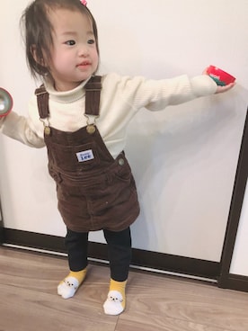 「1歳5ヶ月」｜「アイテム（オールインワン・サロペット）」を使った、もえちゃんさん（キッズ・80cm）の冬コーディネート