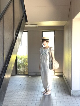 「Handmade（ハンドメイド）のアイテム（サロペット/オーバーオール）」を使った、wabisukeさん（レディース・160cm）の夏コーディネート