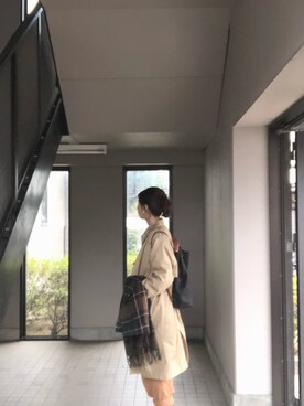 「アイテム（チノパンツ、オレンジ系）」を使った、wabisukeさん（レディース・160cm）の冬コーディネート