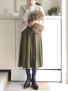 「- W. -（ダブリュー）のアイテム」を使った、miiimさん（レディース・159cm）の冬コーディネート