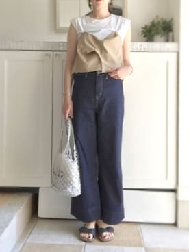 「A part by（アパートバイ）のアイテム（ピアス（両耳用）、ブラック系）」を使った、miiimさん（レディース・159cm）の夏コーディネート