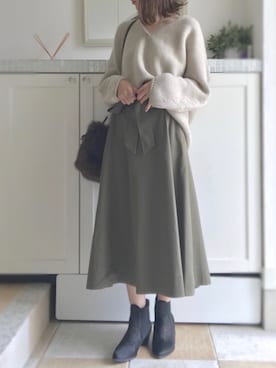 ブーツ ゴールド系 を使った フレアスカート の人気ファッションコーディネート Wear