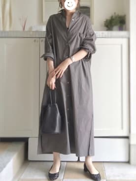 「VERMEIL par iena（ヴェルメイユパーイエナ）のアイテム（シャツワンピース）」を使った、miiimさん（レディース・159cm）の秋コーディネート