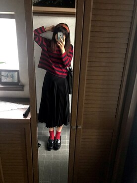 「アイテム（カチューシャ、オレンジ系）」を使った、Komasawaさん（レディース・170cm）の秋コーディネート