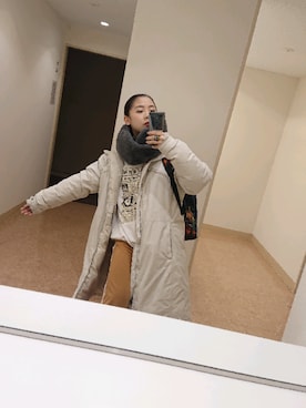 「アイテム（ダウンジャケット/コート）」を使った、ARiSAさん（レディース・158cm・20代）の冬コーディネート