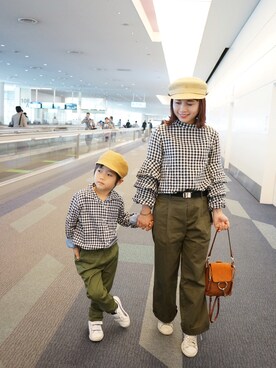 「FREE'S MART（フリーズマート）のアイテム（キャスケット）」を使った、Sean & Rosaさん（キッズ・90cm）の春コーディネート