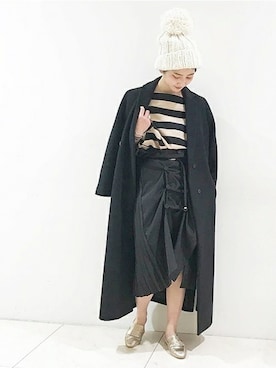 Fujiwara Shokoさん（レディース・162cm）の冬コーディネート