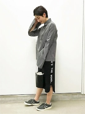 Fujiwara Shokoさん（レディース・162cm）の冬コーディネート