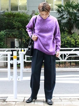 Fujiwara Shokoさん（レディース・162cm）の冬コーディネート