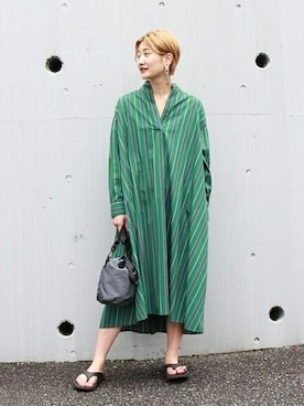 「Drifter（ドリフター）のアイテム」を使った、Fujiwara Shokoさん（レディース・162cm）の夏コーディネート