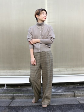 Fujiwara Shokoさん（レディース・162cm）の冬コーディネート