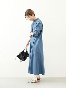 「Wrangler」｜「アイテム（ワンピース/ドレス）」を使った、Fujiwara Shokoさん（レディース・162cm）の冬コーディネート