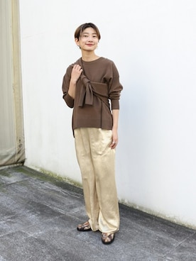 Fujiwara Shokoさん(レディース・162cm)の冬コーディネート