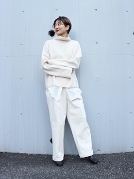 Fujiwara Shokoさん（レディース・162cm）の冬コーディネート