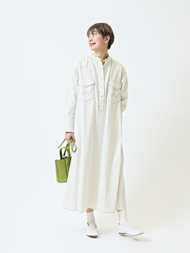 「Wrangler」｜「アイテム（ワンピース/ドレス）」を使った、Fujiwara Shokoさん（レディース・162cm）の冬コーディネート