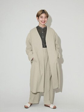 Fujiwara Shokoさん（レディース・162cm）の冬コーディネート