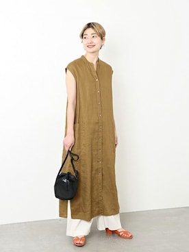 「BAGSINPROGRESS（バッグズインプログレス）のアイテム」を使った、Fujiwara Shokoさん（レディース・162cm）の春コーディネート