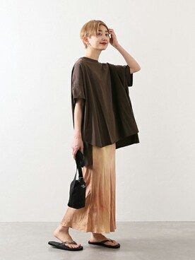 「BAGSINPROGRESS（バッグズインプログレス）のアイテム」を使った、Fujiwara Shokoさん（レディース・162cm）の春コーディネート