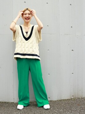 Fujiwara Shokoさん（レディース・162cm）の春コーディネート